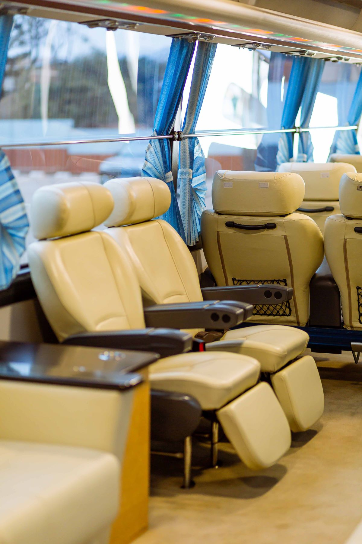 Seating on a luxury bus