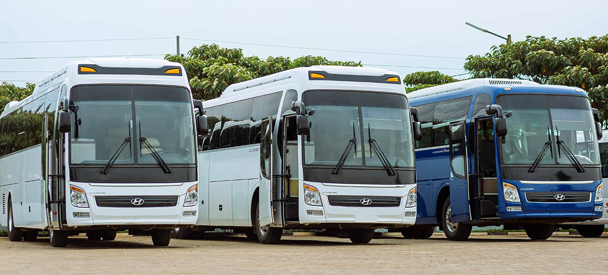 Fleet of buses